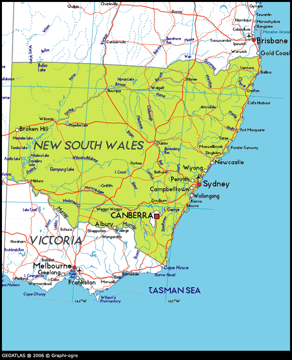 Map of New South Wales